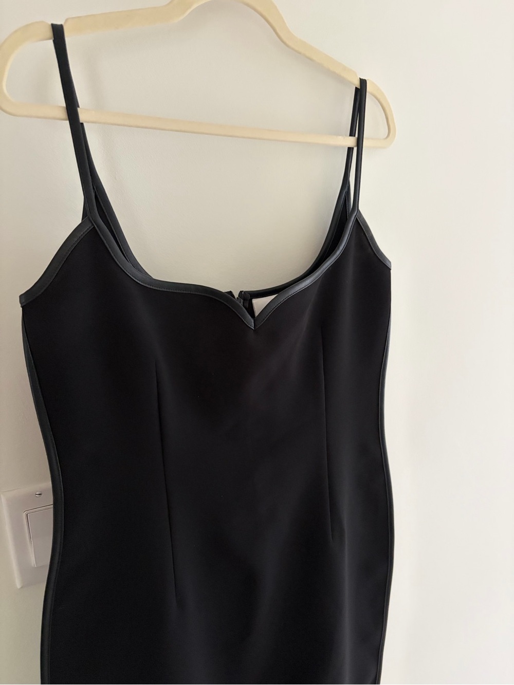 Paris Georgia Sleek Black Spaghetti Strap Slip Dress